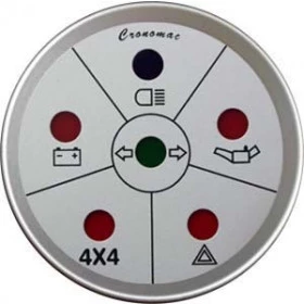 Sinaleira Elétrica Cronomac 52mm 4x4 - Linha Racing - Aro e Fundo em Alumínio escovado
