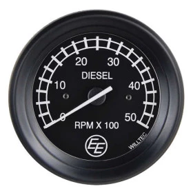 Contagiros 52mm Preto para Engesa  Diesel Bivolt 0-5000 RPM Universal (Com ajuste de Marcha Lenta)
