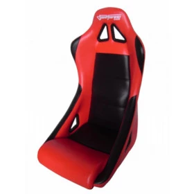 Banco esportivo Concha / Fixo BA11 San Marino em Courvin Preto / Vermelho - Adaptável em Todos os Veículos