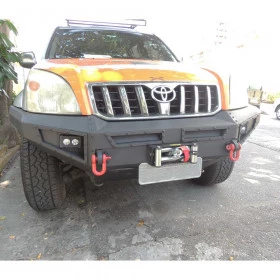 Para-Choque Dianteiro Com Base de Guincho para Toyota Prado Land Cruiser - Ano 2002 à 2009 (Feito em Aço Reforçado) Para Trilhas e expedições
