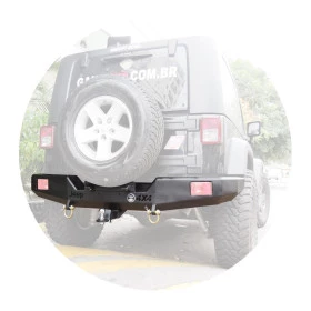 Para-choque Traseiro em Aço para Jeep Wrangler  - Ano 2007 à 2017 (Ideal para trilhas)