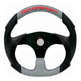 Volante Esportivo Preto com Cinza com cubo para todos os veículos diâmetro 330 mm 