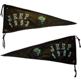 Bandeira para Antena Jeep 1953 Bordada Decorativa para Jeep / 4x4 / Off Road (Unitário)
