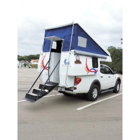 Motorhome Camper Wheel Cabine Dupla Modelo SEMI POP-UP 6,5 m² p/ Amarok, Hilux, S-10, Frontier, Ranger, L-200 / Triton