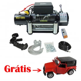 Guincho Elétrico 12.000lbs Winch 12v Linha Pro 4X Linha Profissional - Dissipador de calor - Solenoide - Inclui controle