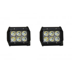 Par de Farol de LED 6 Leds - Modelo Barra