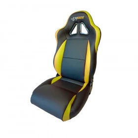 Banco esportivo Concha sem Reclinador BA22/25 San Marino em Courvin Preto com Amarelo - Adaptável em Todos os Veículos