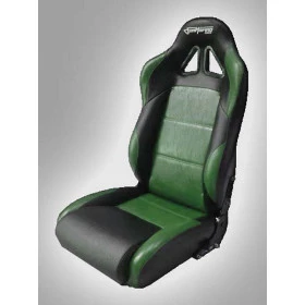 Banco esportivo Concha sem Reclinador BA22/21 San Marino em Courvin Preto com Verde - Adaptável em Todos os Veículos