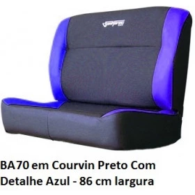 Banco Dianteiro Duplo San Marino BA70 em Courvin Preto com Azul
