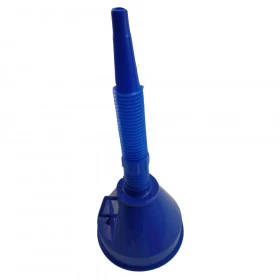 Funil Plastico Flexível Troca Óleo e Combustível - Azul