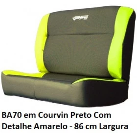 Banco Dianteiro Duplo San Marino BA70 em Courvin Preto com Amarelo