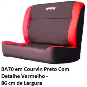 Banco Dianteiro Duplo San Marino BA70 em Courvin Preto com Vermelho