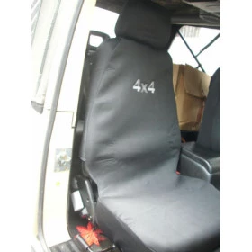 Capa protetora em neoprene para bancos dianteiros para jipe 4x4 na cor preta com o logo 4x4 em grafite ( o par )