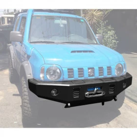 Para choque dianteiro com mesa de guincho para Jimny 4Sport, cor preto  Pintura epoxi, peça de exposição em feira, estado okm 