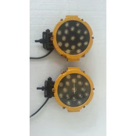 Par de farol de led com armação amarela 51w / 17 leds