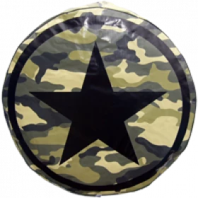 Capa Pneu Camuflada Medida Pneu - 235x75x16  Cor: Verde / Estrela Preta Ref. 1456/SA