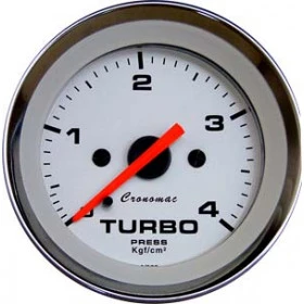 Pressão do Turbo 3 Kgf/cm² ou 4 Kgf/cm²  - ø=52mm - Cronomac Linha Croma Branco