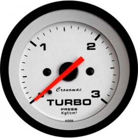 Pressão do Turbo 3 Kgf/cm² ou 4 Kgf/cm²  - ø=52mm - Cronomac Street Branco