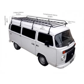 Bagageiro para Perua Kombi  - duplo - Capacidade 500 kilos Reforçado modelo Gama 500 Plus