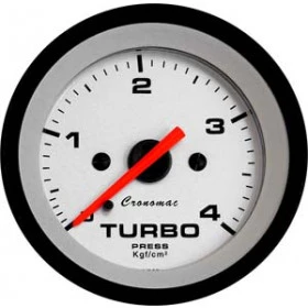 Pressão do Turbo 3 Kgf/cm² ou 4 Kgf/cm²  - ø=60mm - Cronomac Street Branco