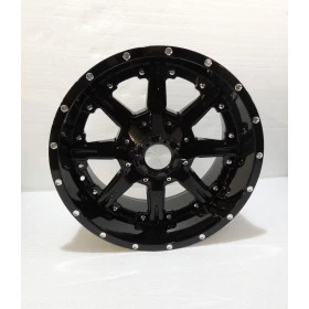Roda de Liga Reforçada 17x9 Gloss Black 6 Furos de 139,7 Ideal para Pick-up, Troller