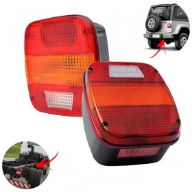 Par de Lanterna Traseira para Troller p/ Jeep Willys e Ford Cargo