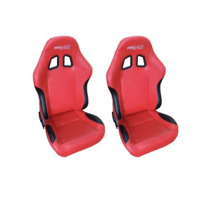 Par de Bancos Concha Reclinável Vermelho com Preto X1 Seat – AUS - Feito em Espuma Injetada - importado acompanha trilho
