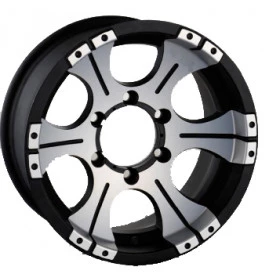 Roda Prata e diamantada 5 furos FortWell em liga leve especial na medida 15x8,5 off set negativo -28 reforçada para trilhaJeep ford e Willys 1942 à 1983, F-1000 até 1999, F1000, Niva e Suzuki Samurai 1999 LI 14/1683874-5