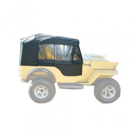 Capota gaucha preta jeep 1951  cj3 Sem uso  Peça  completa de exposição fora da caixa
