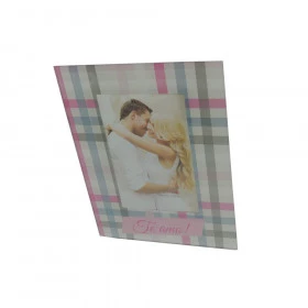 Porta Retrato Quadriculado Rosa TE AMO