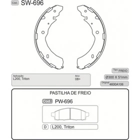 Sapata - 279x60 - Mitsubish L-200 - SW 696