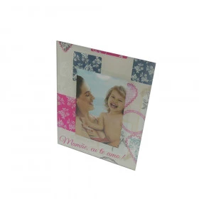 Porta Retrato Rosa e Azul MAMÃE EU TE AMO