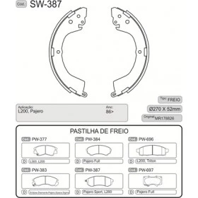 Sapata - 279x52 - Mitsubish L-200 / Pajero - SW 387