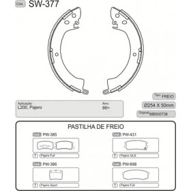 Sapata - 254x51 - Mitsubish L-200 / Pajero - SW 377