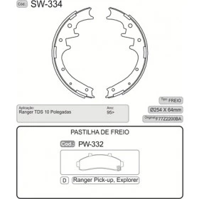 Sapata - 254x64 - Ford Ranger /Explorer - SW 334