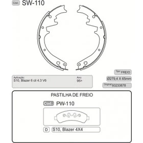Sapata - 280x51 -  Ford S-10/Blazer 4x4 -  SW 110