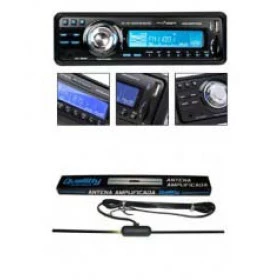 Combo Aparelho de Som com MP3/AUX/USB/ CARTAO DE MEMORIA (frente não removivel) + BRINDE 1 Antena automotiva