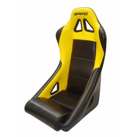 Banco esportivo Concha / Fixo BA11 San Marino em Courvin Preto / Amarelo Adaptável em Todos os Veículos