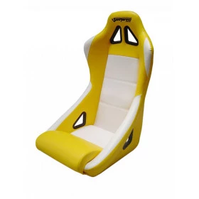 Banco esportivo Concha / Fixo BA11 San Marino em Courvin Amarelo / Branco - Adaptável em Todos os Veículos