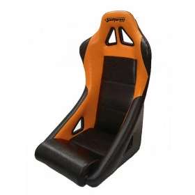 Banco esportivo Concha / Fixo BA11 San Marino em Courvin Preto / Laranja - Adaptável em Todos os Veículos