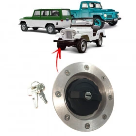 Bocal / Tampa do Tanque de Combustível em Alumínio com Plástico (Não Enferruja) para Jeep Willys / Rural / F-75 / Javali