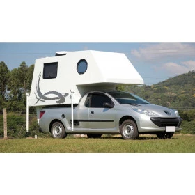 Motorhome Camper Wheel Mini Camper Super Luxo 4,5m² Cabine Dupla  p/ Amarok, S10, Hilux, Ranger, L-200 , Frontier e Outr