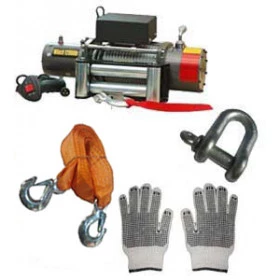 Guincho Elétrico Winch 12.000lbs  Com Controle Com Fio e Grátis  controle Remoto Sem Fio  + Cinta Reboque 6 Metros - 10