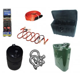 Kit Expedition Outback - Inclui: 2 Cintas Catracas / Cinta Reboque / 2 Anilhas / Galão 20L / Cabo de Bateria / Caixa de