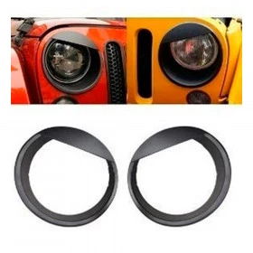 Par de Aro de Farol Moldura Angry Bird Jeep Wrangler JK Preto fosco,  pode ser adaptado Jeep Willys, Jeep Ford