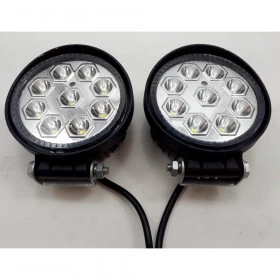 PAR DE FAROL COM 9 LEDS /27W ALCANCE 150 MTS (PEÇA DE MOSTRUÁRIO COM SUPORTE)