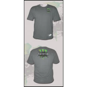 Camiseta Monster Energy manga curta Tamanho GG na cor Cinza modelo Oficial do motocross e do off-road
