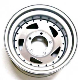 Roda Direcional Prata em Aço (Estilo Mangels) 16x8, 6 Furos de 139.7 Inmetro LI141683875-3