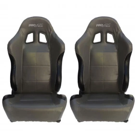 Par de Bancos Concha Reclinável Cinza com Preto X1 Seat – AUS - Feito em Espuma Injetada - importado acompanha trilhos u