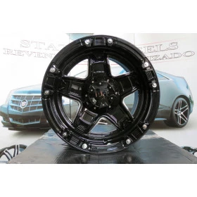 Jogo com 4 Rodas Tuff Wheel 17x9, Multifuros: 6 Furos de 139,7  Troller   Triton  L-200 Hilux